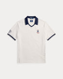 Wimbledon Classic Fit Mesh Polo Shirt Ceramic White - Unmatched Kicks-ralph lauren