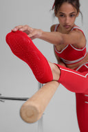 Women's Pivot Barre Sock - Bright Red - Unmatched Kicks - ALO