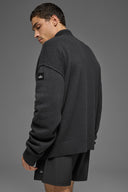Wool Cashmere New Class 1/4 Zip Pullover Black - Unmatched Kicks-ALO