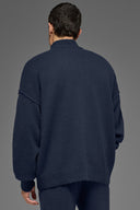 Wool Cashmere New Class 1/4 Zip Pullover Navy - Unmatched Kicks-ALO
