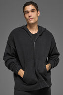 Wool Cashmere New Class Full Zip Hoodie Black - Unmatched Kicks-ALO