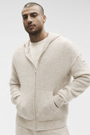 Wool Cashmere New Class Full Zip Hoodie Oatmeal Heather - Unmatched Kicks-ALO