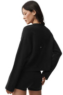 Wool Cashmere New Class Tie Cardigan - Black - Unmatched Kicks - ALO