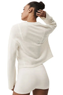 Wool Cashmere New Class Tie Cardigan - Ivory - Unmatched Kicks - ALO