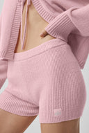 Wool Cashmere Ribbed Noble Short - Vintage Pink - Unmatched Kicks - ALO