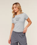 Worn Crest Graphic Baby Tee Light Grey Core Mar - Unmatched Kicks - GYMSHARK