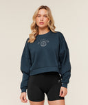 Worn Crest Graphic Sweatshirt GS Stealth Blue - Unmatched Kicks - GYMSHARK