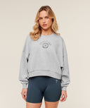 Worn Crest Graphic Sweatshirt Light Grey Core Marl - Unmatched Kicks - GYMSHARK